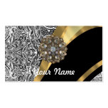 Black & white floral damask pattern business card template