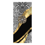 Black & white floral damask pattern customized rack card