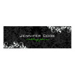 Black & White Floral Damasks 4 Wedding Planner Business Card Template