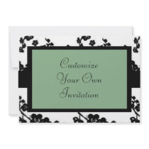 Black & White Floral, Delicate Sage