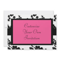 Black & White Floral, Hot Pink