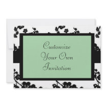 Black & White Floral, Light Green