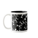 black&white floral mugs