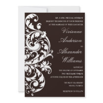 BLACK & WHITE FLOURISH | WEDDING INVITATION