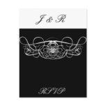 Black & White flourish Wedding RSVP