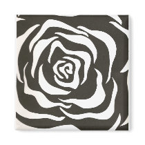 black white flower fridge magnets