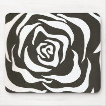 black & white flower mouse pads