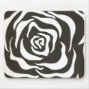 black & white flower mousepads