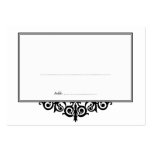 Black white frame wedding escort guest seating business card templates