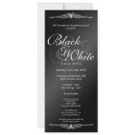 Black & white gala ball dance corporate tea length invitations