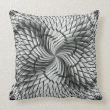 Black White Geometric Swirl American MoJo Pillow