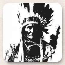 Black & White Geronimo Drink Coasters