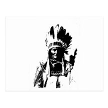Black & White Geronimo Post Card