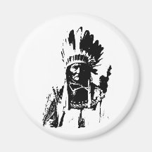 Black & White Geronimo Refrigerator Magnets