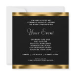 Black White Gold Black Tie Corporate Party Event Custom Announcements
