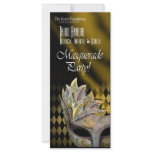 Black White Gold Masquerade Party Invitation Rack Cards
