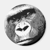 Black & White Gorilla Magnet