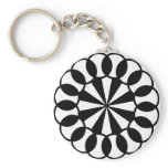 Black & White Graphic Circles Key Chain keychains