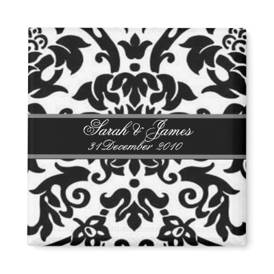 Black white & grey damask save the date magnet by Cards_by_Cathy