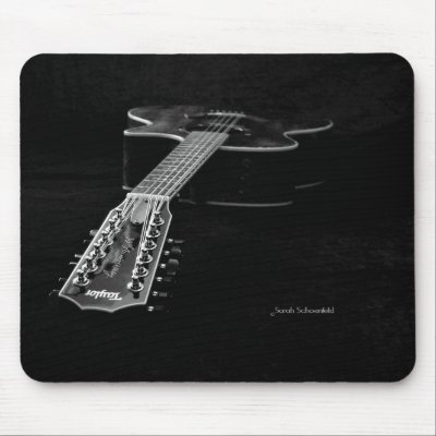 Black & White Guitar Mouse Pads by DocPixel