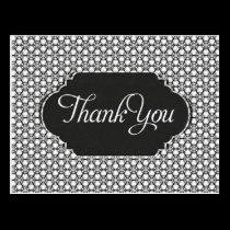 Black White Hexagon Pattern Thank You Postcard postcards