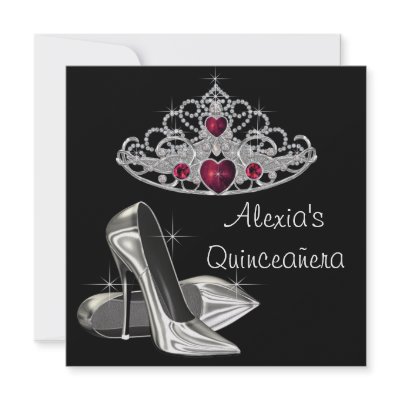 Black White High Heels Heart Tiara Black Quinceane by Pure_Elegance