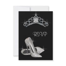 Black White High Heels Tiara Black Quinceanera