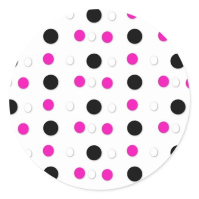 Black/White & Hot Pink Polka Dots Stickers by mrssocolov2