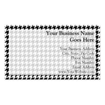 Black/White Houndstooth Stylish Fashion Designer Business Cards