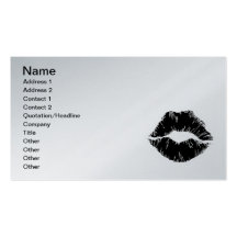 BLACK WHITE ICON KISS LIPS SMILE WOMEN MAKEUP BUSINESS CARD TEMPLATES