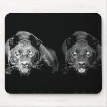 Black & White Jaguar -Wild Cats Mousepads