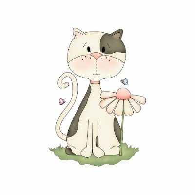 Black & White Kitty w/ Flower by crittercircus