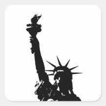 Black & White Lady Liberty Silhouette Sticker
