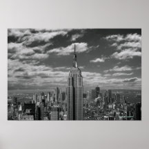 Black & White landscape of New York City skyline Print