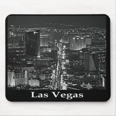 Black & White Las Vegas Strip Mousepad by vegasdusoleil