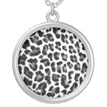 Black & White Leopard Print Custom Necklace