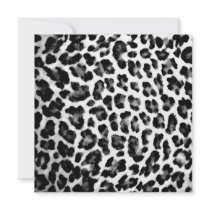 Black & White Leopard Print Personalized Invite