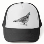Black & White Line Drawing Wild Bird Hat