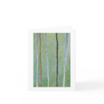 Black & white lines on green abstract painting greeting card