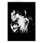 Black & White Lion Greeting Card
