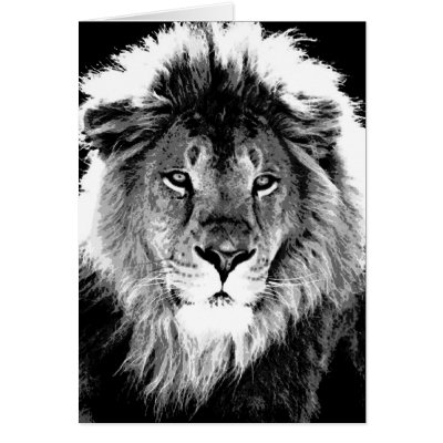 Black & White Lion Cards by made_in_atlantis