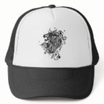 Black & White Lion Head-Tattoo Style Trucker Hat