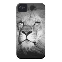Black & White Lion iPhone 4 Case-Mate Case