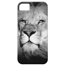 Black & White Lion iPhone 5 Cases