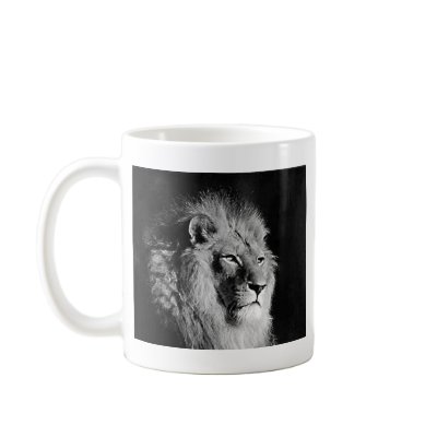 Black & White Lion Photo Coffee Mug by made_in_atlantis