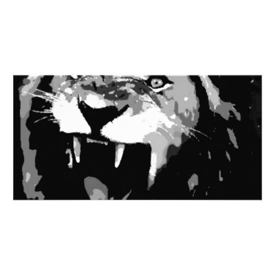Black & White Lion Photo Greeting Card by made_in_atlantis