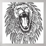 black-white-lion-vector posters