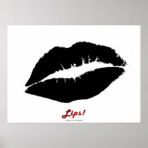 Black & White LIPS Poster