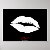 Black & White LIPS Poster