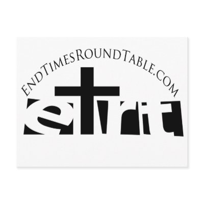Black & White Logo & Address Post Card by EndTimesRoundTable
